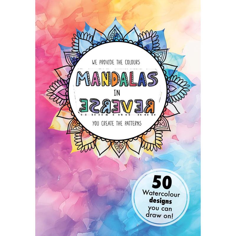 Mandalas in Reverse Colouring Book - You Draw The Line Doodle Abstract Mandala Art Pattern, 54 Pages - Calming Mindfulness coloringbook for adults coloringpages colouring  books viral  coloring 0