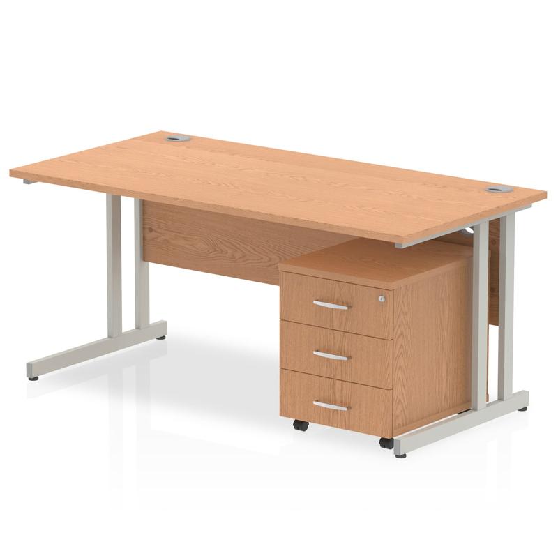 Impulse 1200mm Cantilever Straight Desk With Mobile Pedestal 1