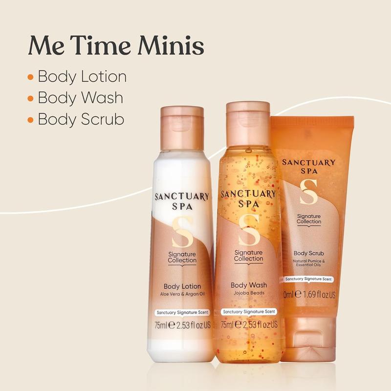 Product Introduction of Sanctuary Spa Me Time Minis, Vegan, Gift For Women, Gift For Her, Womens Gift Sets Comfort Body Care Body Wash Exfoliate Gentle 5