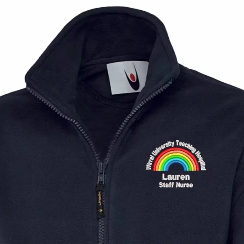 Rainbow Embroidered Fleece Jacket Unisex Healthcare Uniform