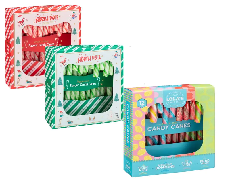 Christmas Treat Gift Set  Candy Canes Pick N Mix/Winter Berry/Peppermint 12pk Party Supplier Suitable for vegetarians 0