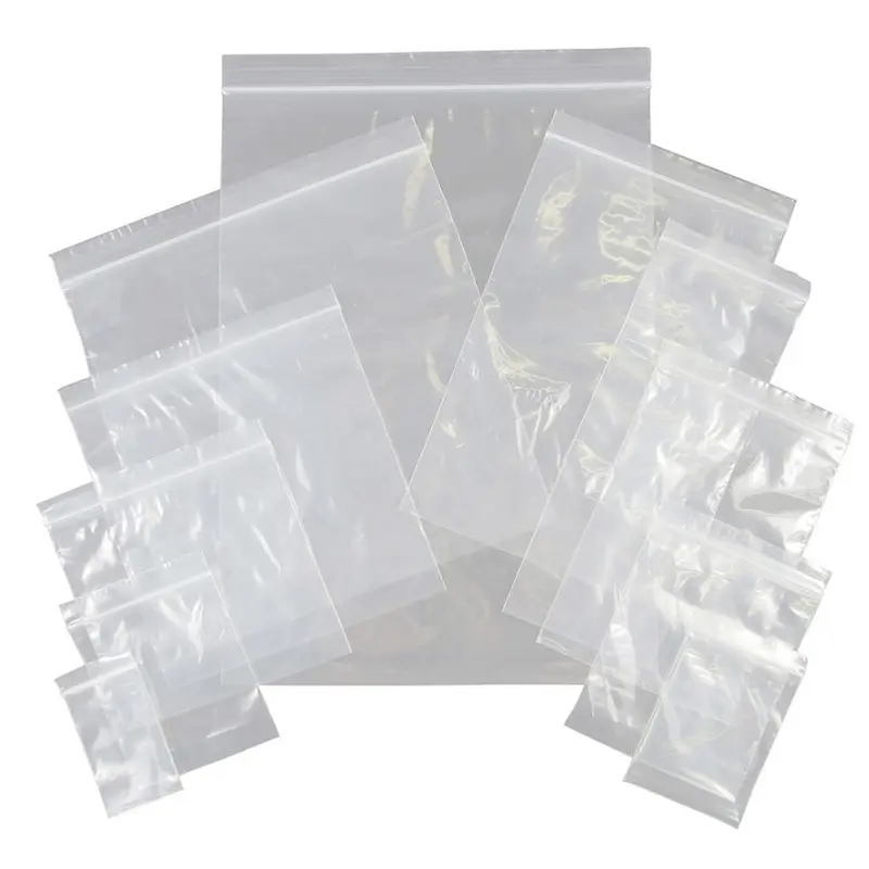 Selection Of Clear Polythene Sealable Plastic Zip Lock Grip Seal Bags 0