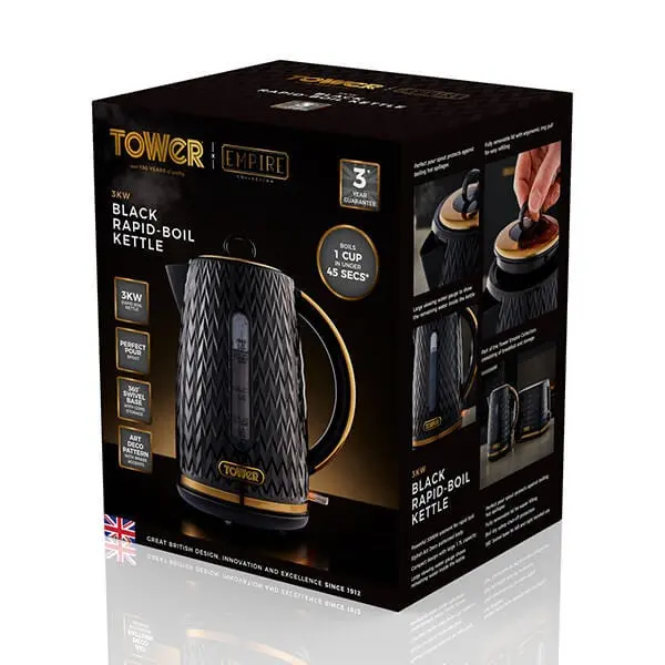 Tower Empire 1.7 Litre Kettle Black 1