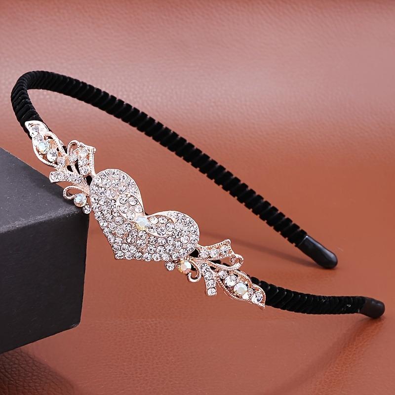 1pc Elegant Floral And Butterfly Rhinestone Hairband, Versatile Hair Accessory For Women, Retro Style, Simple Design For Face Washing And Styling 4