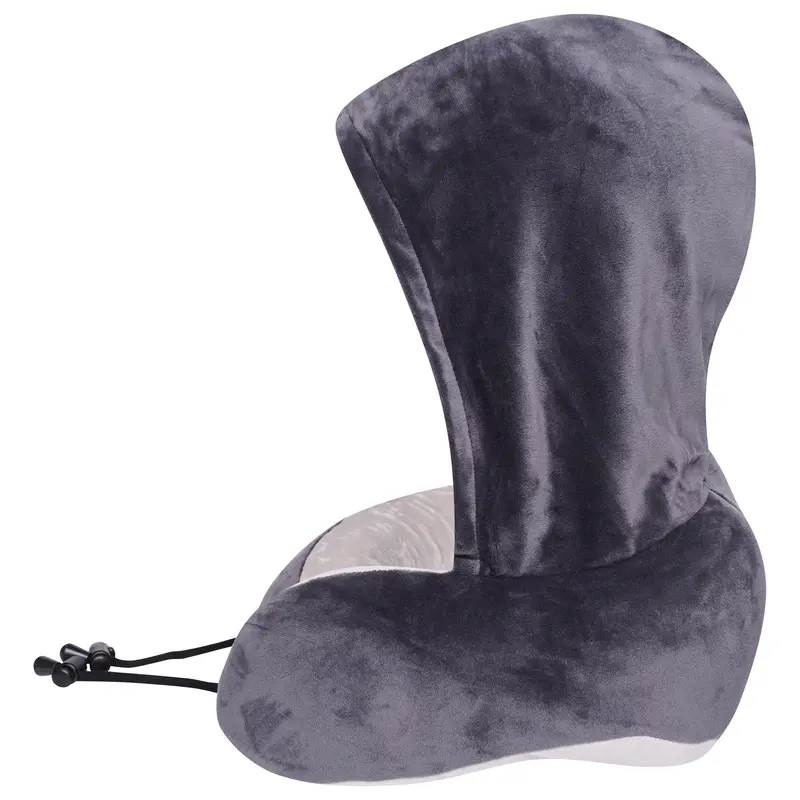 Sam Caan Travel Pillow for Airplane Hooded Neck Pillow Comfortable Memory Foam Lightweight Soft Neck Cushion with Hood for Head and Neck Support for Adults with Carry Bag 4