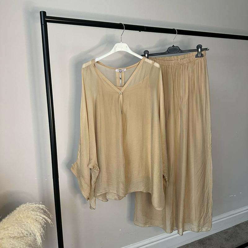 Plain Lightweight, Chiffon-Silk Feel, Summer Coords Button 3