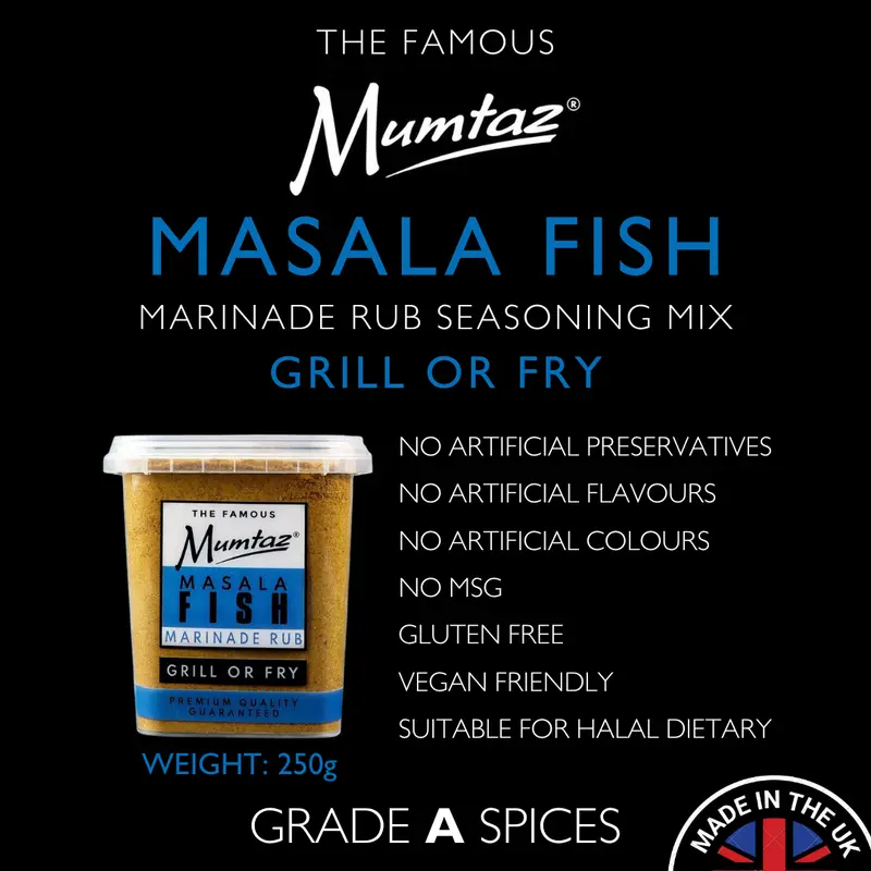 Mumtaz Masala Fish Marinade Rub Seasoning Mix - 250g - Best Deal Pack of 1, 3, 6 1