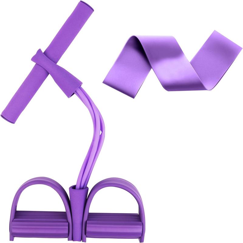 Product Introduction of Multifunction Resistance Training, 4 Tube Pedal Resistance Band, Sit-up Pull Rope Fitness, Tension Rope Sport Trainer, Tummy Trimmer, Home Gym Equipment for Women/Men pull  rope tight  rope 4
