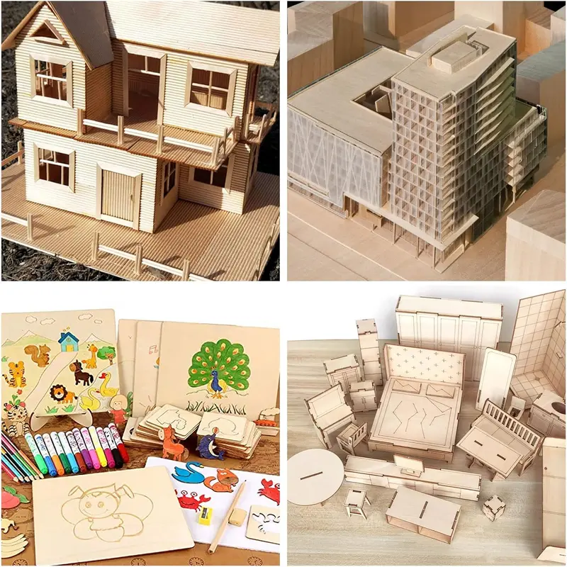 10 Pack 420 x 300mm Basswood Sheets, 3MM Craft Plywood Sheets, A3 Plywood Board 3
