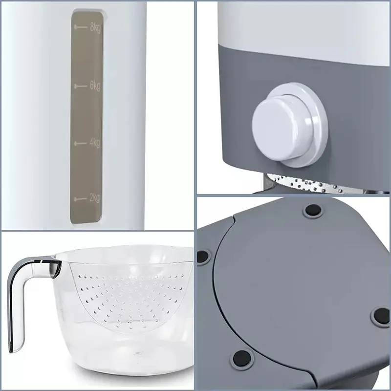 10KG Large Kitchen Rice Dispenser Container with Transparent Window and Easy Dispensing Design - Utensils 1