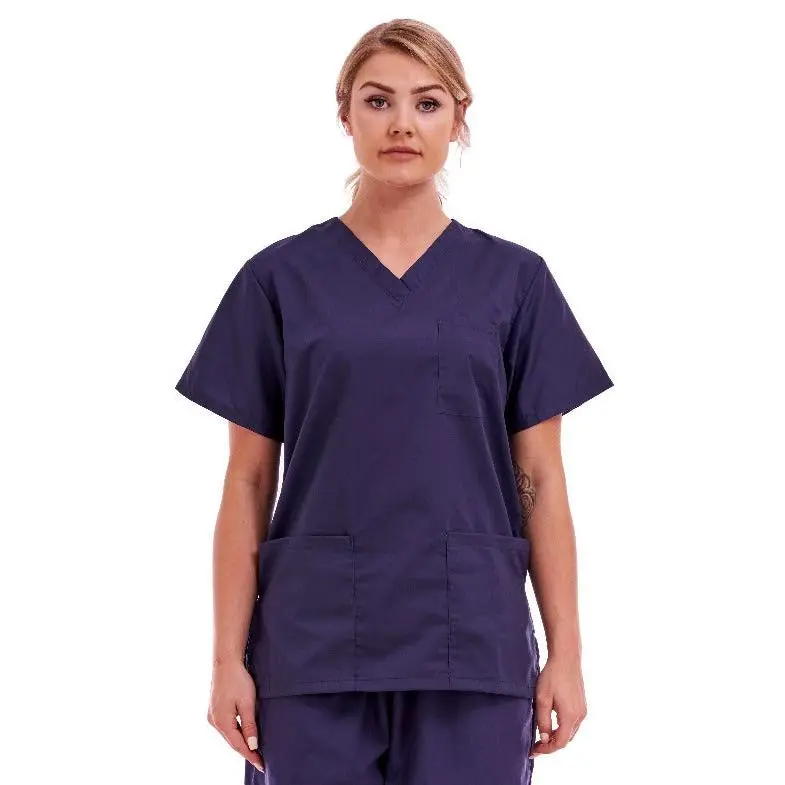 Unisex Medical Hospital Scrub Top | XS to 3XL | Navy Blue