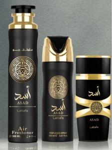 Asad - Gift Set by Lattafa (100ml Eau De Parfum, 200ml Deodorant, 300ml Air Freshener)