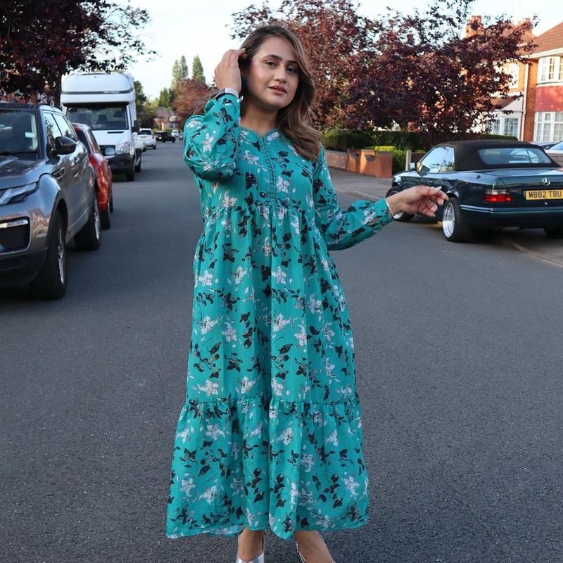 Green Floral DRESS 1