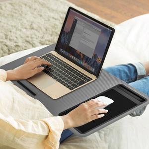 LN COZY CORNER Laptop Tray 57.5x30.5x6cm Lap Desk for Laptop - Large Laptop Stand with Cushion Suitable for Bed and Sofa Includes Mouse Pad Space-Saving Design