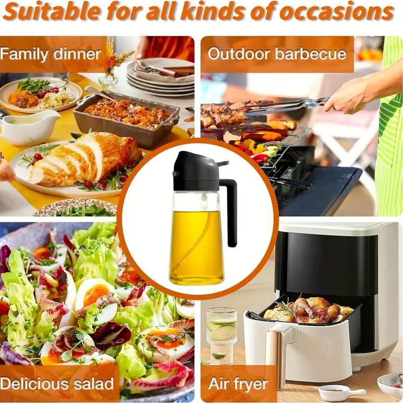 Kitchen Gadgets for 2024 470ml Oil Sprayer Bottle, A Sprayer Automatic Opening & Closing Oil Sprayer Bottle, Kitchen Accessories Oil Dispensers, Cooking Oil Sprayer Bottle for Bbq, Kitchen Utensils & Gadgets,Back To School Supplies Plastic 3