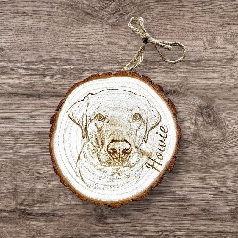 Personalised Pet Portrait Woodslice hanging decoration Decorative Gift Hangable Ornaments Room 1