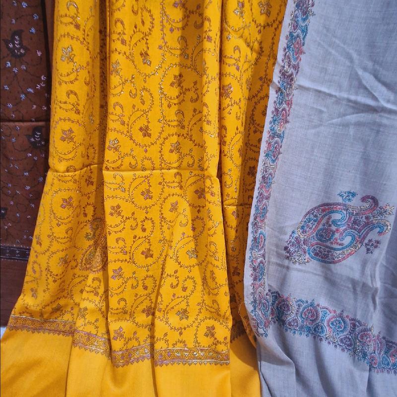 Traditional Pashmina Shawls with Handwork embroidery, Quality Pashmina Shawls, Pakistani Shawls, Available in different colours, Elegant look everyday. 8