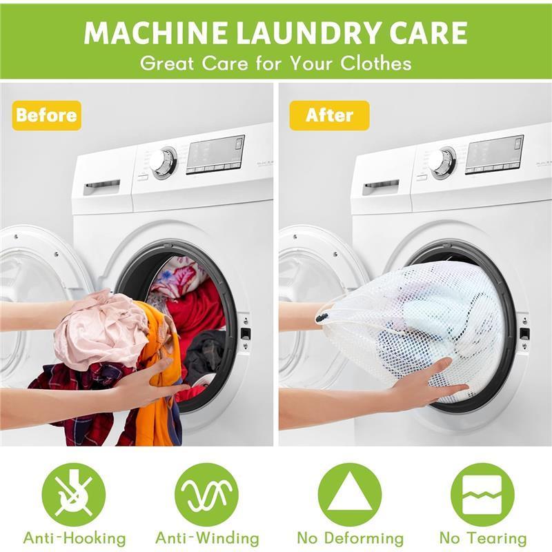 Mesh Laundry Washing Bags, 4 Set Thicker Net Laundry Wash Bags for Washing Machine, Delicates Laundry Bags with Drawstring for Underwear, Sock, Bra, Travel Accessories 5