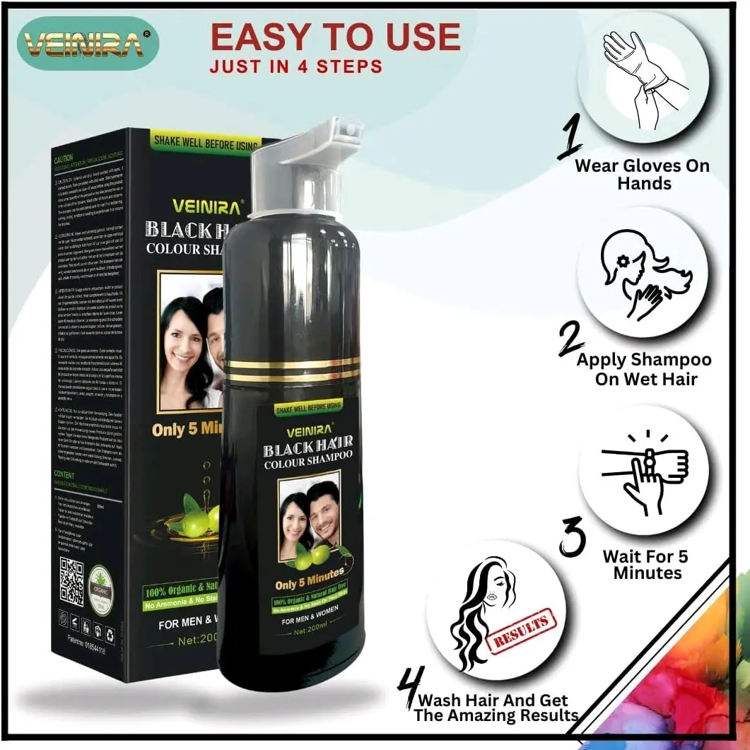 Black Hair Colour Shampoo (200ml)