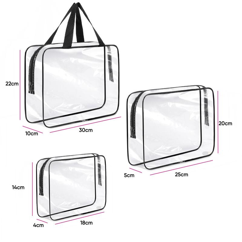 ASAB Transparent PVC Travel Organiser Bags 3PC 1