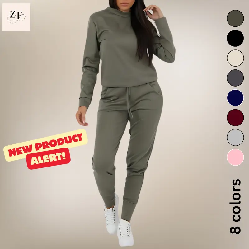 Women's Long Sleeve Loungewear Tracksuit Suit Set for Comfortable Sleep - All-Season Wear - Fashion, Fabric 4
