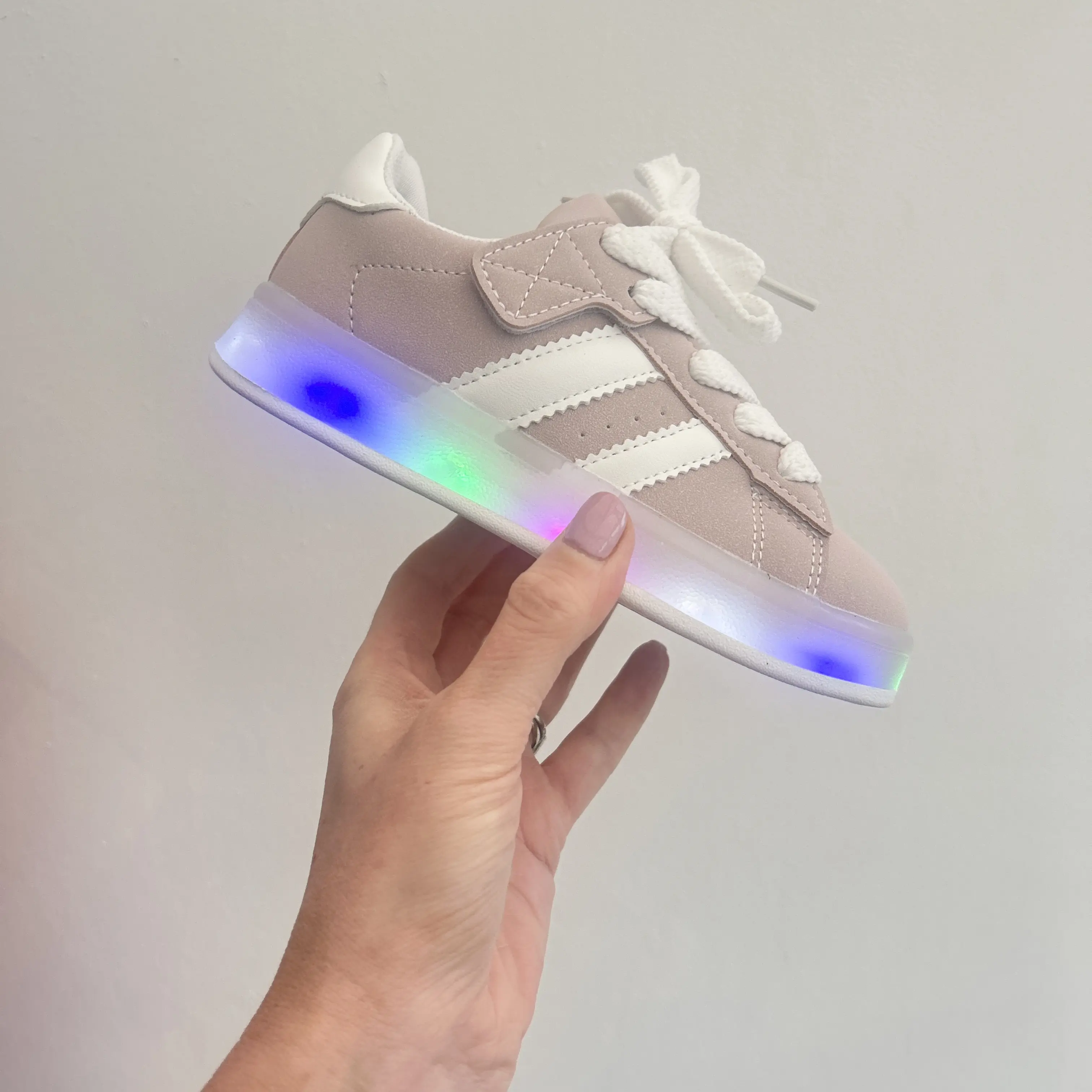 Itty Bitty Light up Pink Stripe Trainers