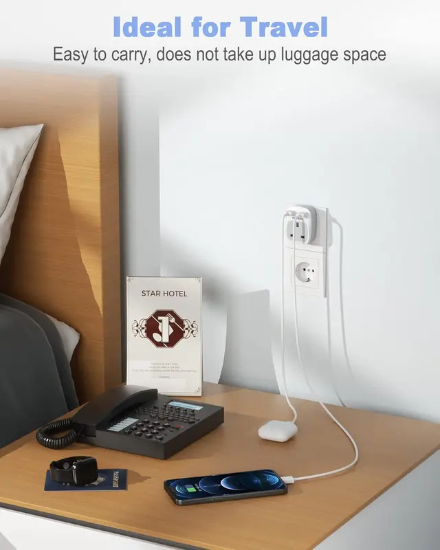 UK to European EU Travel Adapter with 2 USB Ports - TESSAN Power Euro Europe Grounded Plug Adapter for Germany France Iceland Poland Spain Russia and More (Type E F) Not Include Italy 4