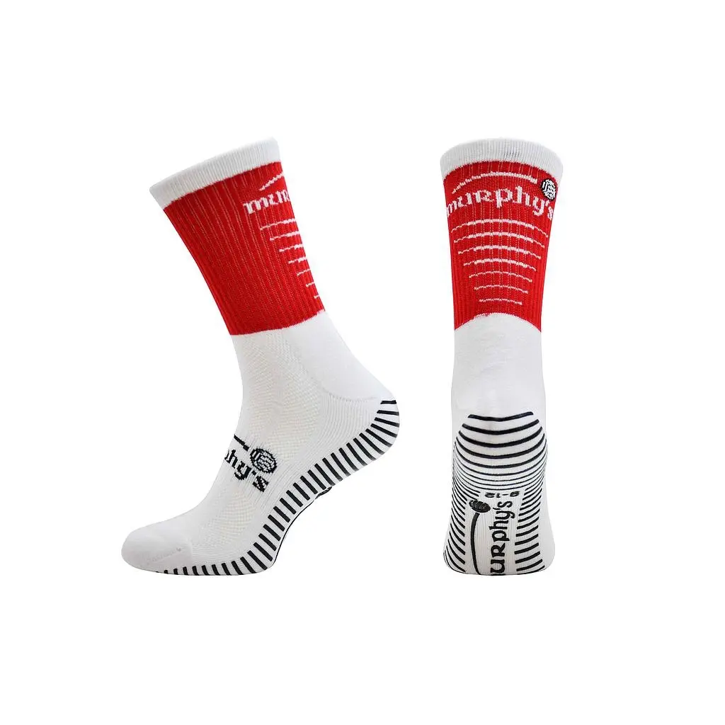 Murphy’s Pro Mid Grip Socks - Red & White