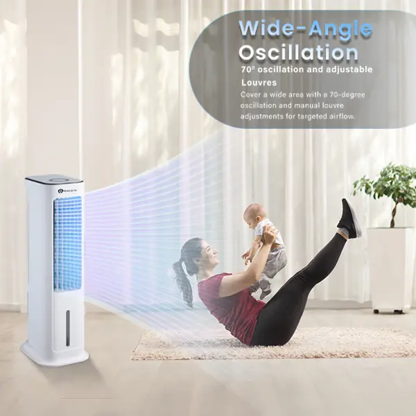 6 Litre Air Cooler PureMate Portable Evaporative Cooler with 3 Fan Speed Remote 5