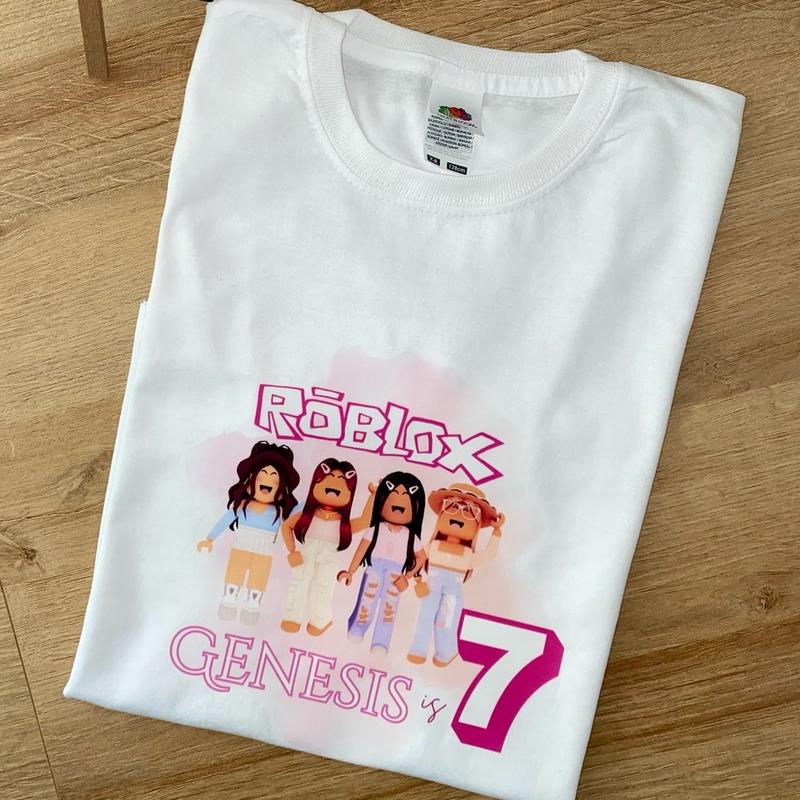 Personalised Roblox Birthday T-shirt, Roblox Birthday t-shirt, Roblox, Kids Roblox T-shirts, Kids Birthday T-shirts, Girls roblox tshirt 3
