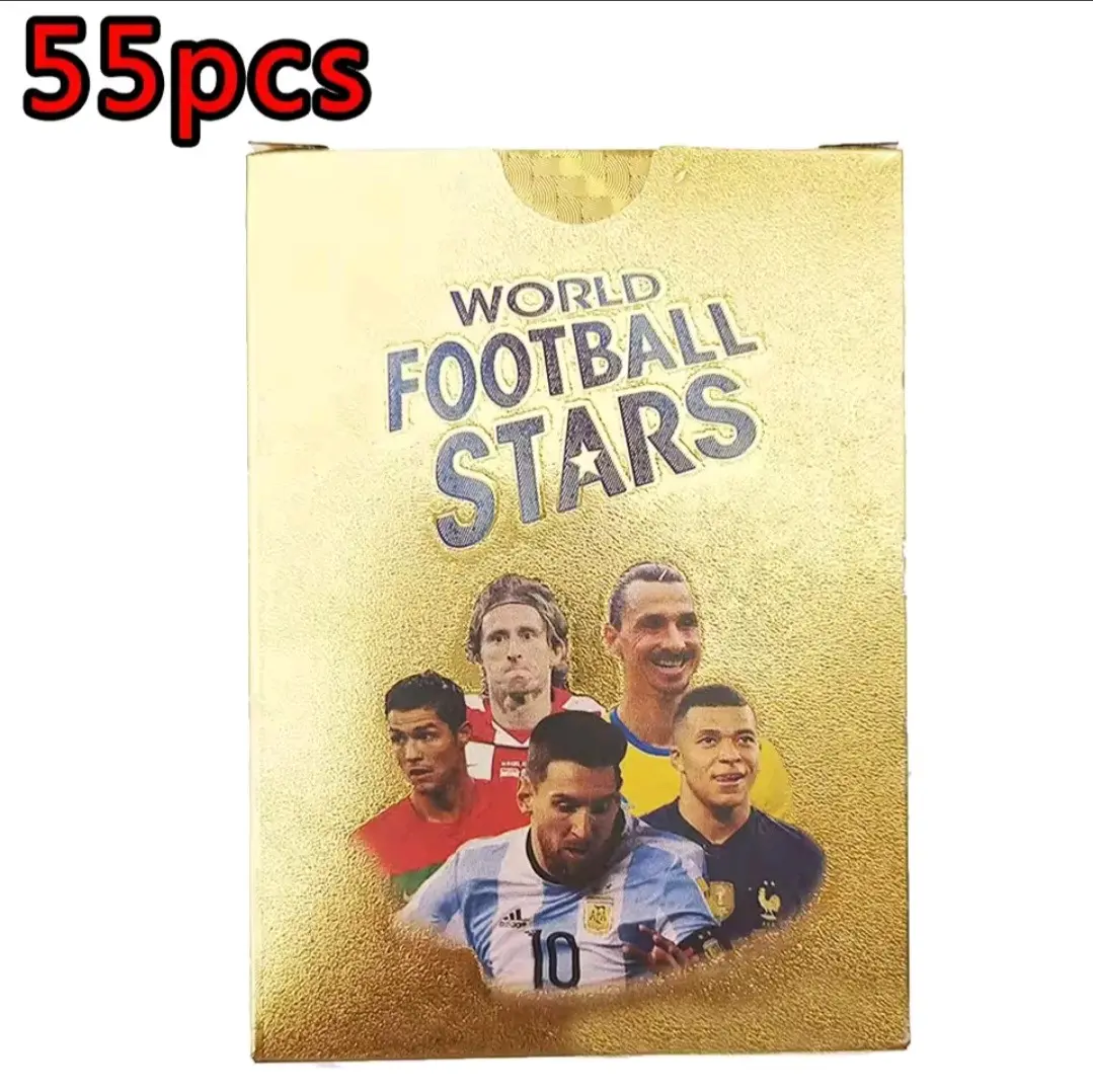 2024 55Pcs Football Cards Limited Edition Star Signature Series Trading Player Card Fan Gift Pack - Gold