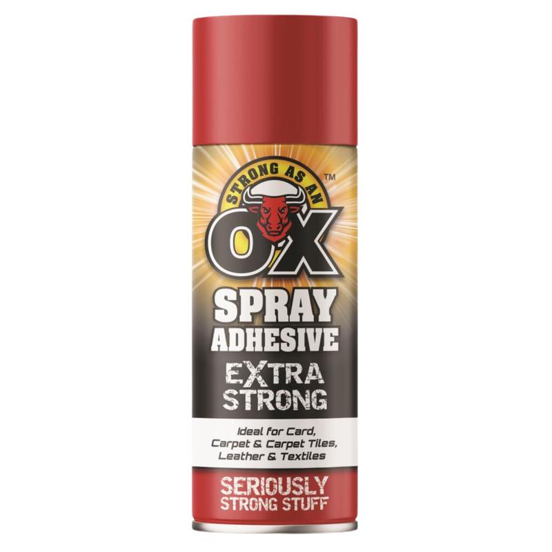 Strong As an OX Adhesive Spray Extra Strong 500ml Multi-Packs | Ideal For Card | Carpet & Carpet Tiles | Leather & Textiles | Seriously Strong Stuff | Long Lasting Bond 7