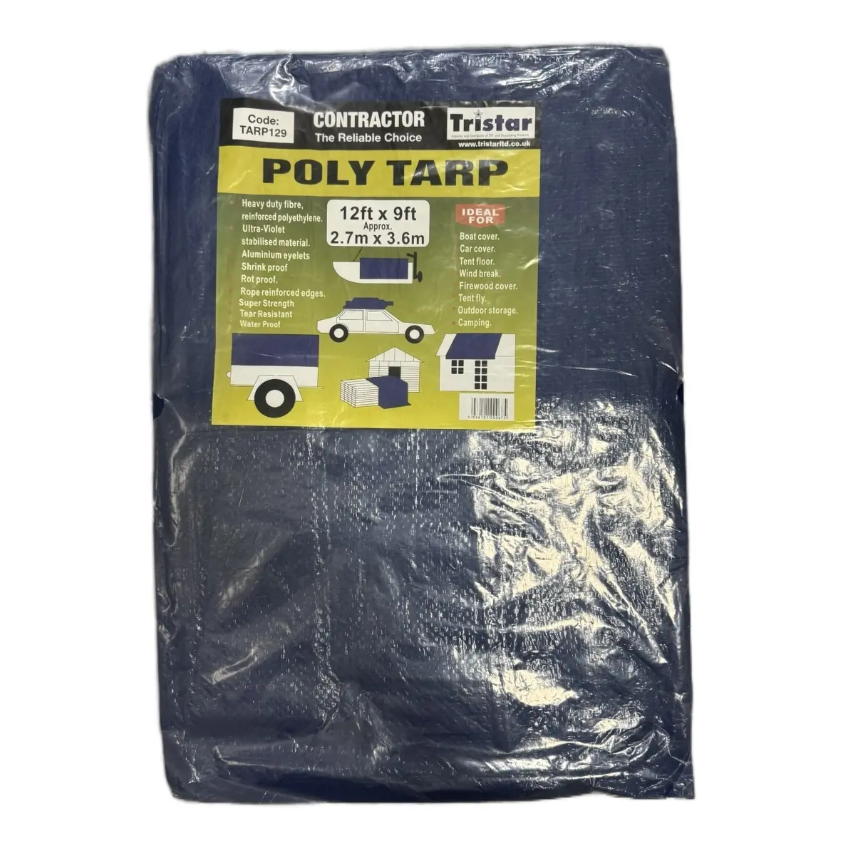 Tristar Poly Tarpaulin (12ft x 9ft Approx. 2.7m x 3.6m)