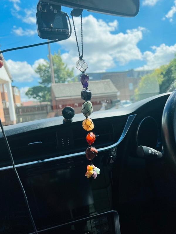 7 Chakra wall Hanging , Car & Window Hanging ,Spiritual Meditation Feng Shui Ornament Natural Stones Car and Home Decor handmade gift Crystals Decorative Hangable Pack Decoration 4