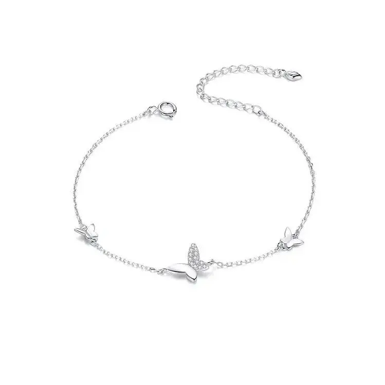 925 Sterling Silver Flying Butterfly Bracelet 6