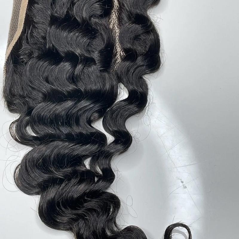 4x4" Lace Closure Brazilian Human Hair Extensions Frontal. 6