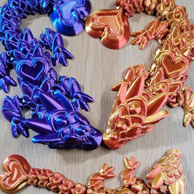 Heart Dragon  - Articulated & Flexible 3D Printed CinderWing3D Magical Shiny Ornaments Gift 2