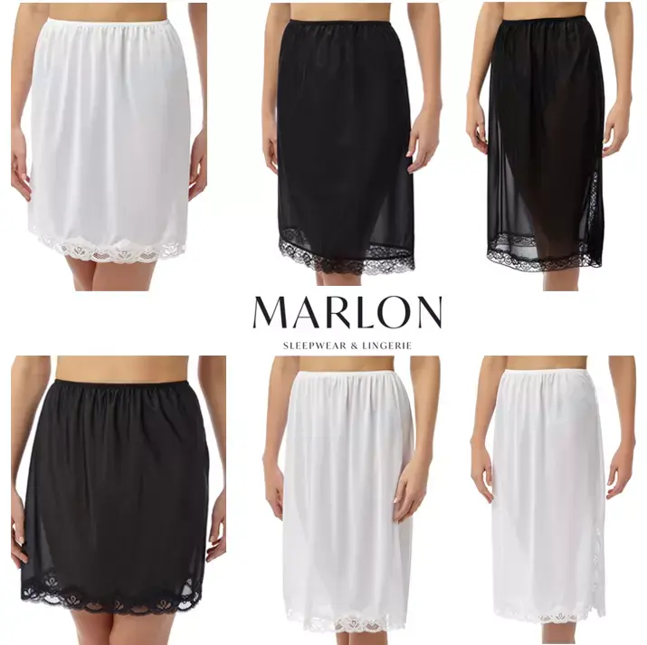 Marlon Polyster Lace Half Slip Cling Resist 18" 24" 27" Underskirt Womenswear Sizes UK 12-26 0