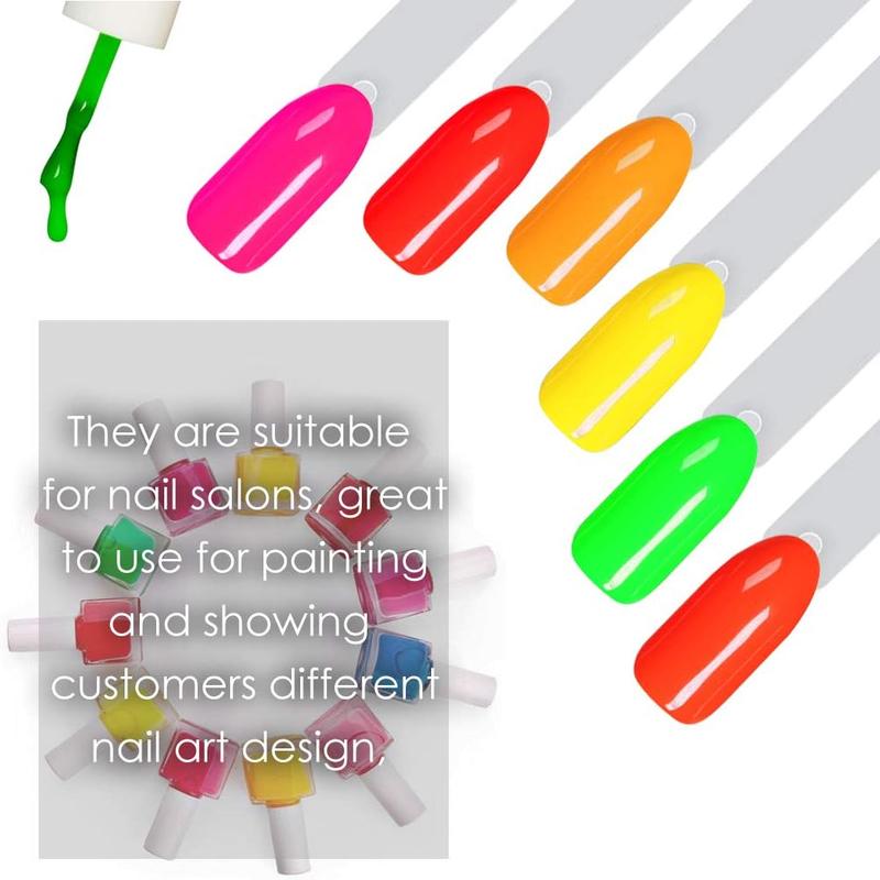150 Pcs Nail Swatches Sticks with Ring, Clear Nail Art Color Display False Nail Tips Polish Practice Sticks 2
