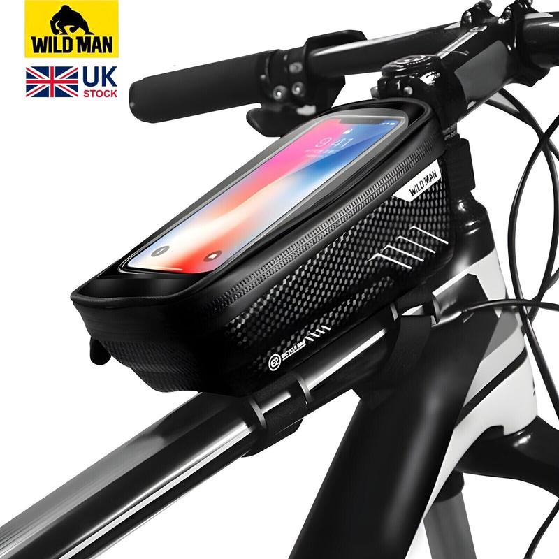 WILDMAN Waterproof Mountain Bike Bag, Universal Fit, Mobile Phone Holder, Sensitive Touch Screen, Rainproof 0