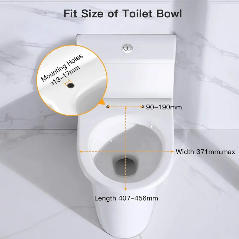 Soft Close Toilet Seat, Toilet Seat with Quick Release for Easy Clean, Simple Top Fixing, Standard Toilet Seats White with Adjustable Hinges, O Shape 5