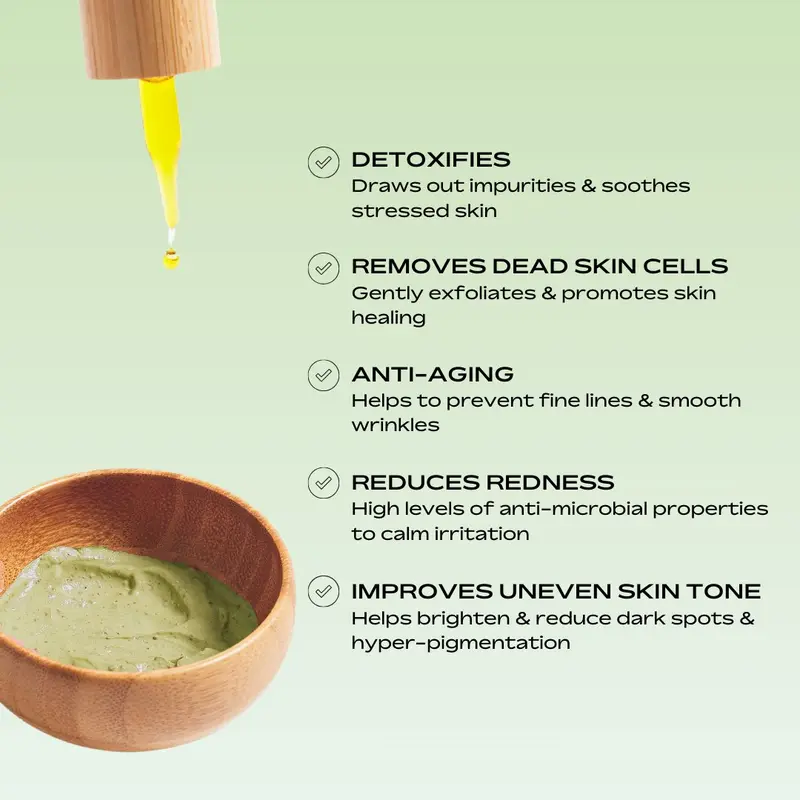 PERL French Green Clay Mask & Calming Mask Oil Set - Deep Cleansing Solution for Smoother Skin Repair 1