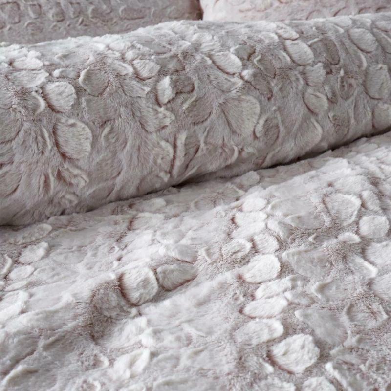 Teddy Luxe Faux Fur Duvet Cover Set Fleece Bed Soft Warm Quilt All Size Blush Pink Christmas Throw 5