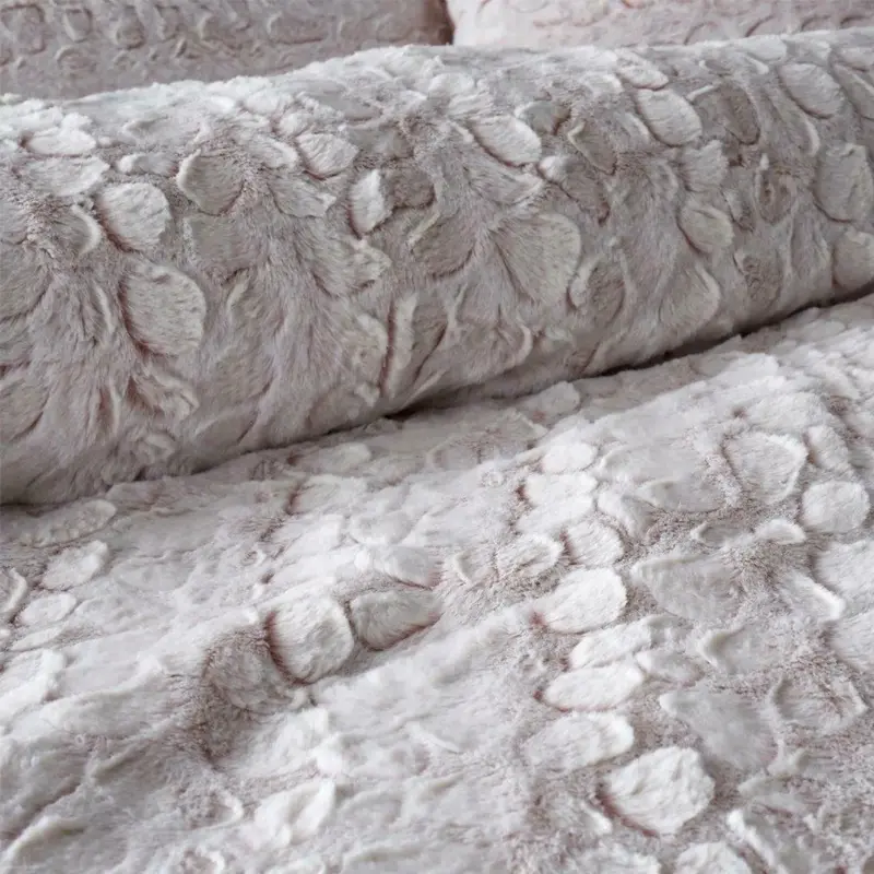 Teddy Luxe Faux Fur Duvet Cover Set Fleece Bed Soft Warm Quilt All Size Blush Pink Christmas Throw 5