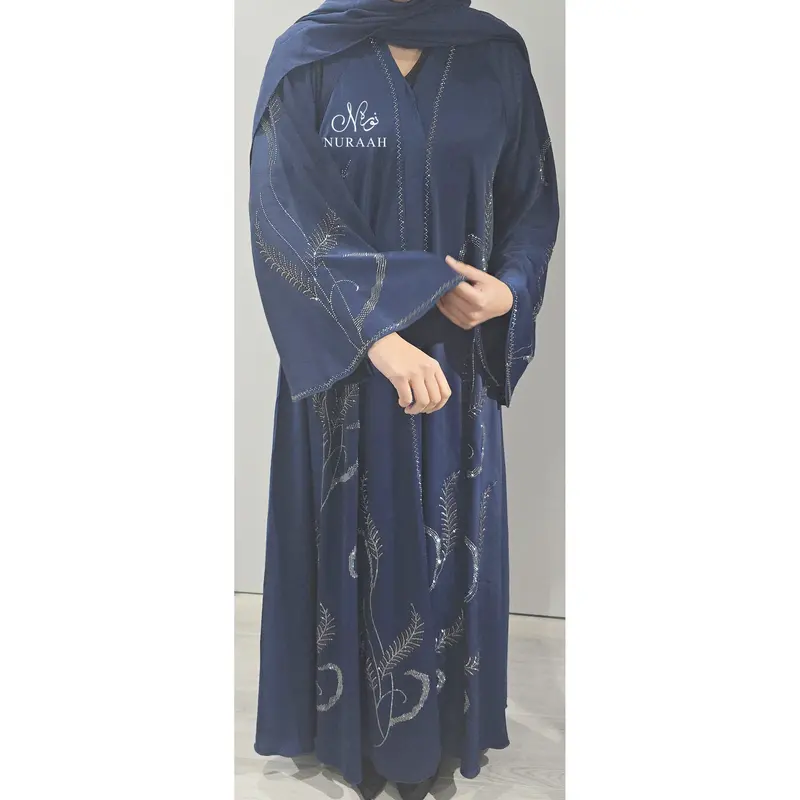 (NURAAH) SIMRA EMBELLISHED FLARED ABAYA (with scarf and belt) 7