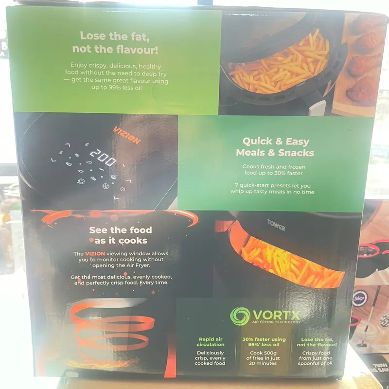 Tower T17072 Vortx Vizion 7 Litre Digital Air Fryer with Rapid Air Circulation Technology 2