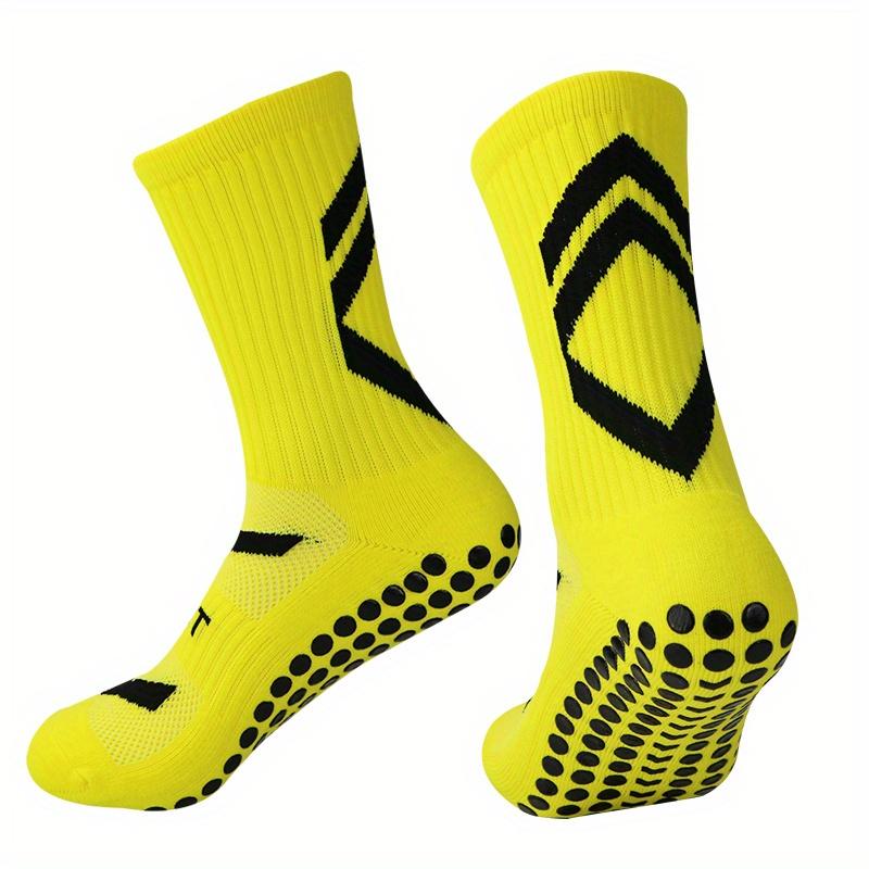 Product Introduction of RISELDAJOR   1 Pair of All-Season Non-Slip Sports Socks, Crafted from 80% Polyester and 20% Nylon Knit Fabric. Solid Color, Weighing 90g/m², Machine Washable. Ideal for Football, Yoga, Pilates, Boxing, Fitness and Competitions. 5