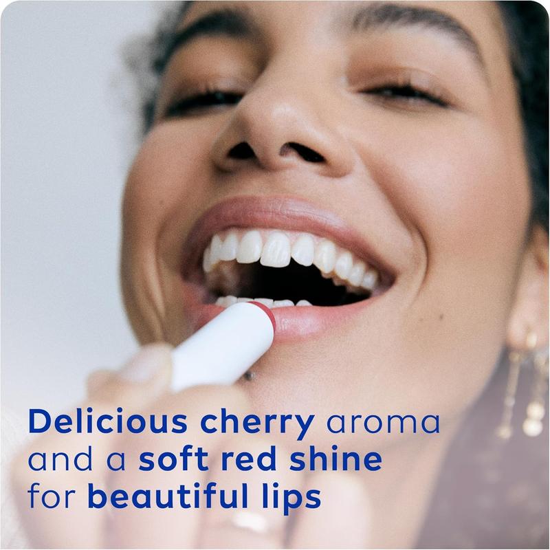 NIVEA Cherry Shine Lip Balm (4.8g), Flavoured Lip Balm with Shea Butter, Natural Oils and Vitamins, Provides 24h Moisture and a Soft Red Shine, Vegan Lip... Skincare Comfort 1