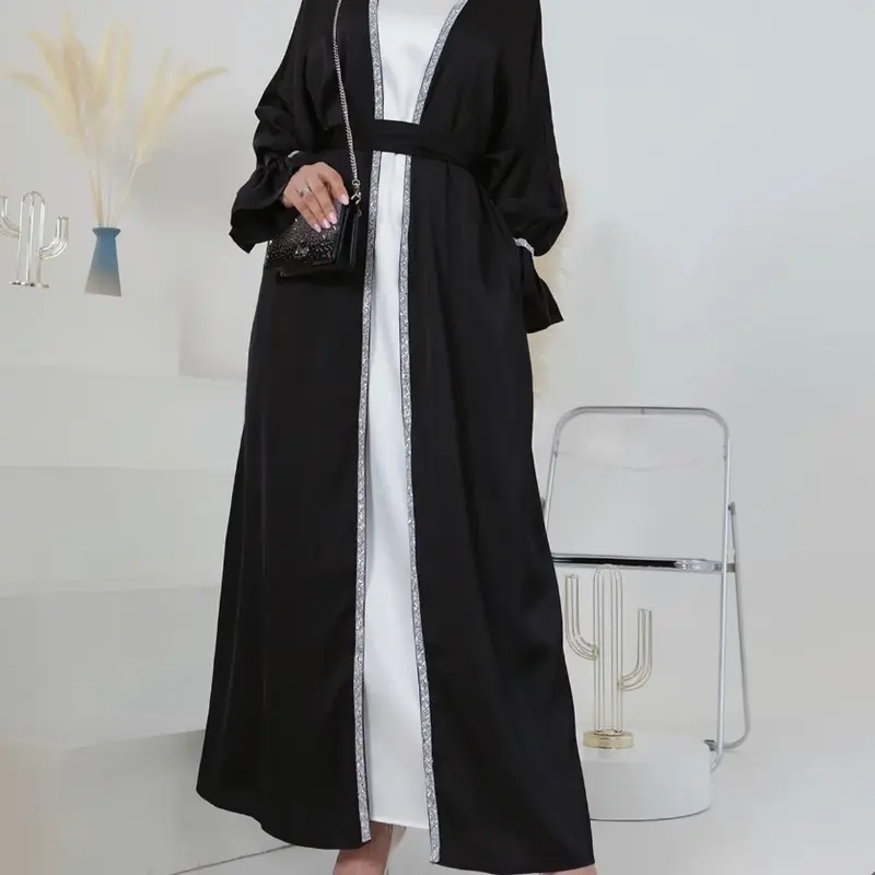 Embellished Open Abaya 4