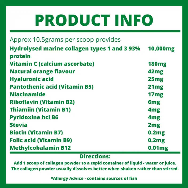 Pure Food Supplements Marine Collagen Powder - Hydrolyzed protein peptides with Hyaluronic Acid, Vitamin C, Biotin etc for Women, Men | Joints Hair Skin Nail Gut | Hydrolised Soluble Orange Flavor Healthcare Edible Natural Beauty Dietary 2
